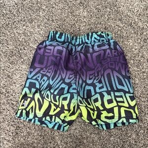 Under Armour Boys' Gradient Logo Swim Shorts - Purple/Teal/Green